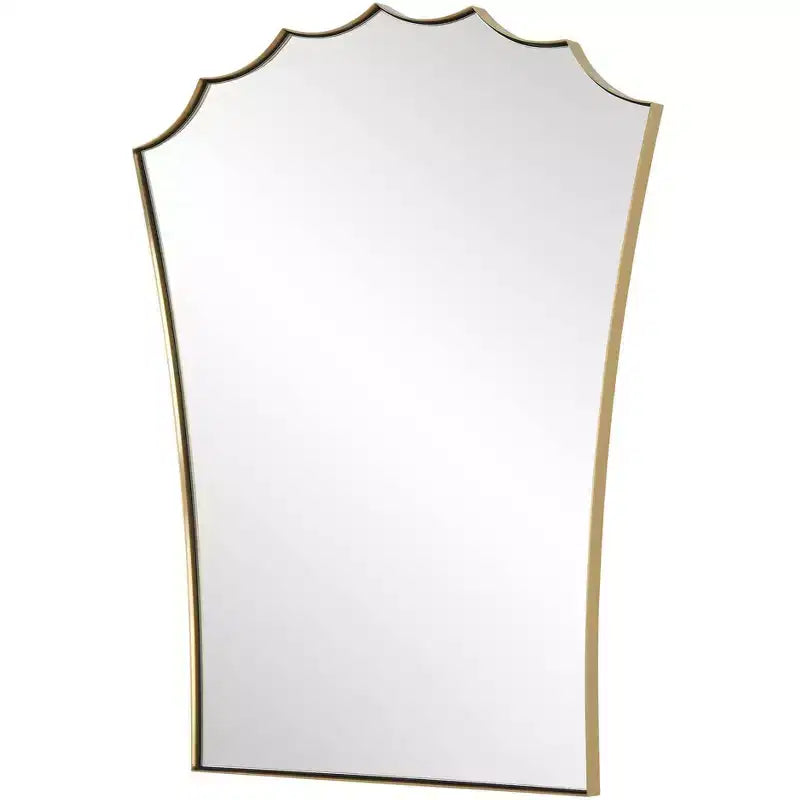 Metal Frame Wall-Mounted Vanity Mirror with Antique Brass Finish 24''x30.5''