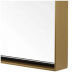 Specchio da trucco a parete con cornice in metallo e finitura in ottone antico 24''x30.5''