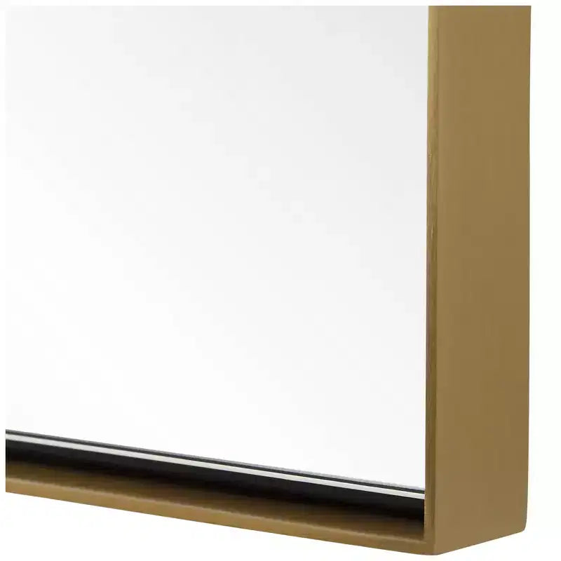 Metal Frame Wall-Mounted Vanity Mirror with Antique Brass Finish 24''x30.5''