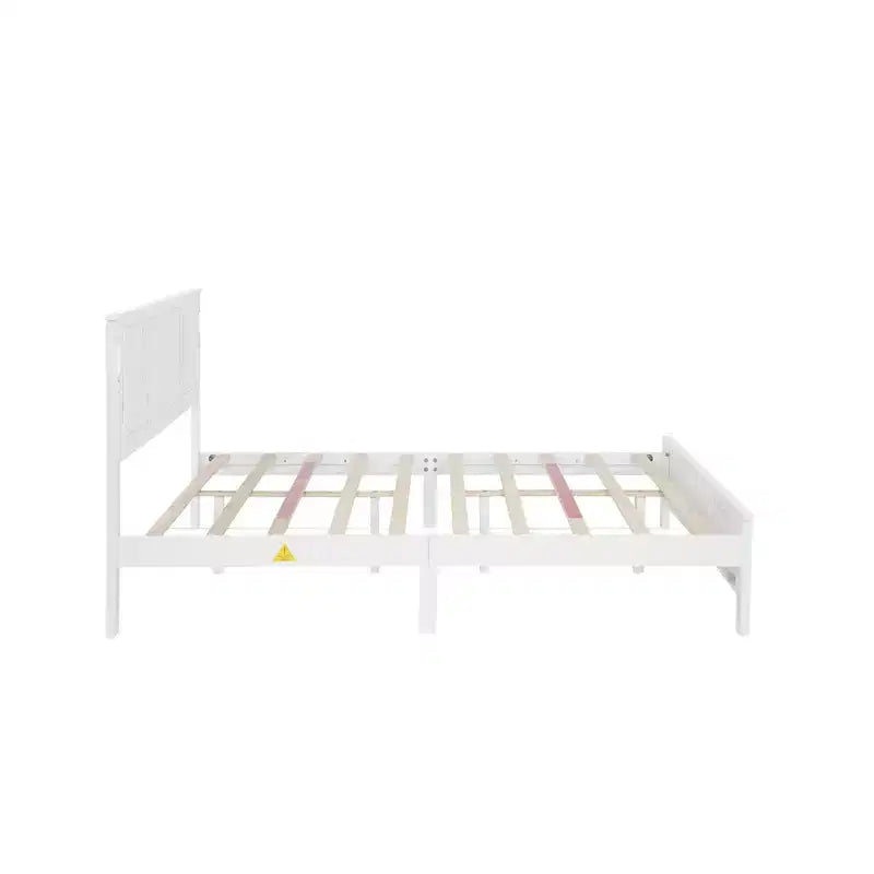 Pine Wood Bed Frame with Headboard Lights and Charging Station