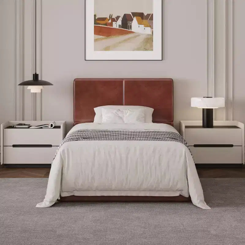 PU Leather Upholstered Platform Bed with Under-Bed Storage and Wood Slats
