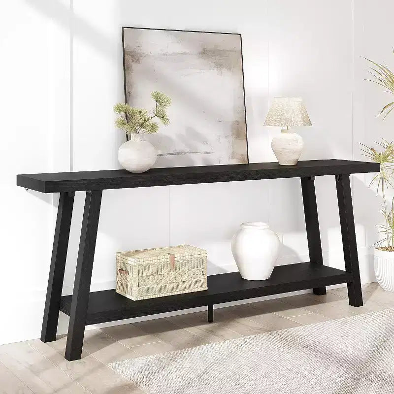 MDF 2-Tier Console Table with Lower Shelf 71''