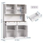 Dispensa da cucina in legno con stazione di ricarica 71''x47''