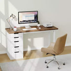Scrivania per computer in legno con 5 cassetti 120 cm