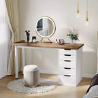 Scrivania per computer in legno con 5 cassetti 120 cm