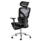 Sedia da ufficio ergonomica in rete con braccioli 4D, supporto lombare e poggiapiedi