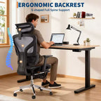 Sedia da ufficio ergonomica in rete con braccioli 4D, supporto lombare e poggiapiedi