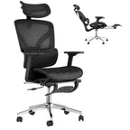 Sedia da ufficio ergonomica in rete con braccioli 4D, supporto lombare e poggiapiedi