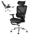 Sedia da ufficio ergonomica in rete con braccioli 4D, supporto lombare e poggiapiedi