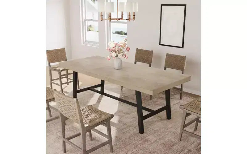 Metal Frame MDF Extendable Dining Table 63''-83''x30''