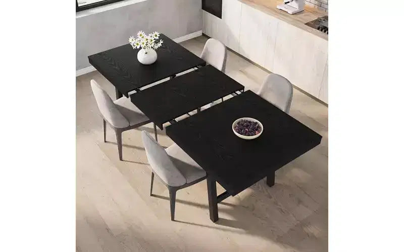 Metal Frame MDF Extendable Dining Table 63''-83''x30''