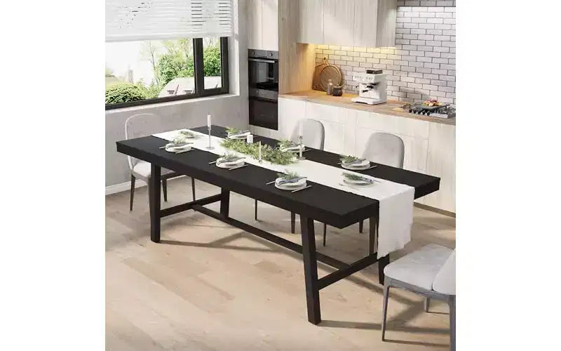 Metal Frame MDF Extendable Dining Table 63''-83''x30''
