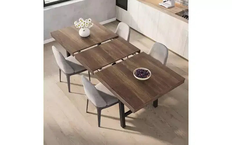 Metal Frame MDF Extendable Dining Table 63''-83''x30''