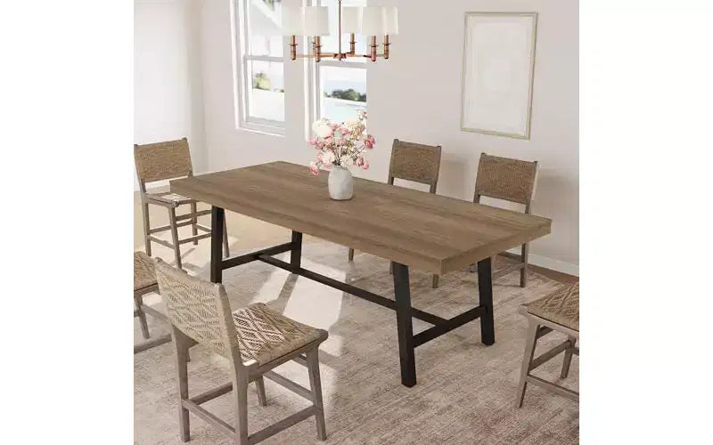 Metal Frame MDF Extendable Dining Table 63''-83''x30''