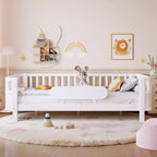 Letto a piattaforma per bambini in compensato di pino MDF con sponde staccabili 78,7''x41,5''x24''