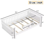 Letto a piattaforma per bambini in compensato di pino MDF con sponde staccabili 78,7''x41,5''x24''