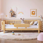 Letto a piattaforma per bambini in compensato di pino MDF con sponde staccabili 78,7''x41,5''x24''