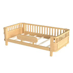 Letto a piattaforma per bambini in compensato di pino MDF con sponde staccabili 78,7''x41,5''x24''