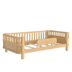 Letto a piattaforma per bambini in compensato di pino MDF con sponde staccabili 78,7''x41,5''x24''