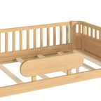 Letto a piattaforma per bambini in compensato di pino MDF con sponde staccabili 78,7''x41,5''x24''
