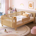 GDFStudio Annika Modern Wood Platform Bed with Detachable Guardrails