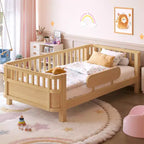 GDFStudio Annika Modern Wood Platform Bed with Detachable Guardrails