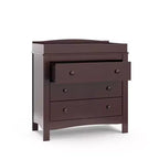 Cassettiera in legno a 3 cassetti con fasciatoio rimovibile 81x46x107 cm