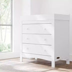 Cassettiera in legno a 3 cassetti con fasciatoio rimovibile 81x46x107 cm