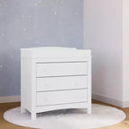 Cassettiera in legno a 3 cassetti con fasciatoio rimovibile 81x46x107 cm