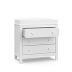 Cassettiera in legno a 3 cassetti con fasciatoio rimovibile 81x46x107 cm