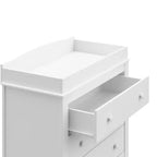 Cassettiera in legno a 3 cassetti con fasciatoio rimovibile 81x46x107 cm