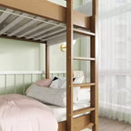 Letto a castello in legno di gomma, due letti singoli, 200x107x165 cm