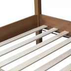 Letto a castello in legno di gomma, due letti singoli, 200x107x165 cm