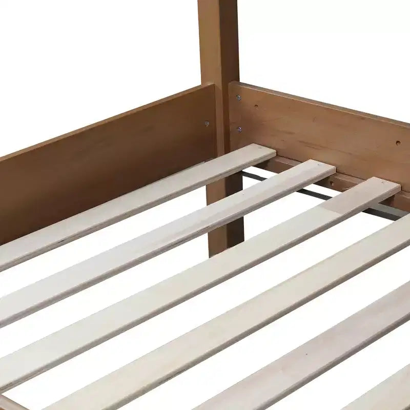 Rubberwood Twin Over Twin Bunk Bed 79''x42''x65''