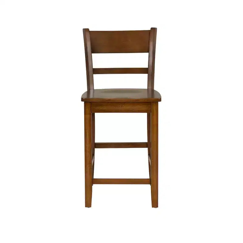 Rubberwood Counter Height Barstool with Slat Back 24''