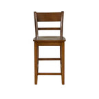 Sgabello da bar in legno di gomma con schienale a doghe, altezza bancone, 61 cm