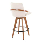 Sgabello da bar con struttura in bambù e seduta imbottita, altezza bancone, 65 cm