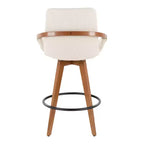 Sgabello da bar con struttura in bambù e seduta imbottita, altezza bancone, 65 cm