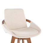 Sgabello da bar con struttura in bambù e seduta imbottita, altezza bancone, 65 cm