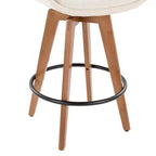 Sgabello da bar con struttura in bambù e seduta imbottita, altezza bancone, 65 cm