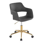 LumiSource Margarite Task Chair Gold/Gray PU