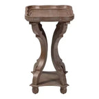 Tavolino in MDF con ripiano inferiore e gambe a gradini 56x37,5x61 cm