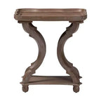 Tavolino in MDF con ripiano inferiore e gambe a gradini 56x37,5x61 cm