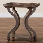 Tavolino in MDF con ripiano inferiore e gambe a gradini 56x37,5x61 cm