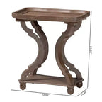 Tavolino in MDF con ripiano inferiore e gambe a gradini 56x37,5x61 cm